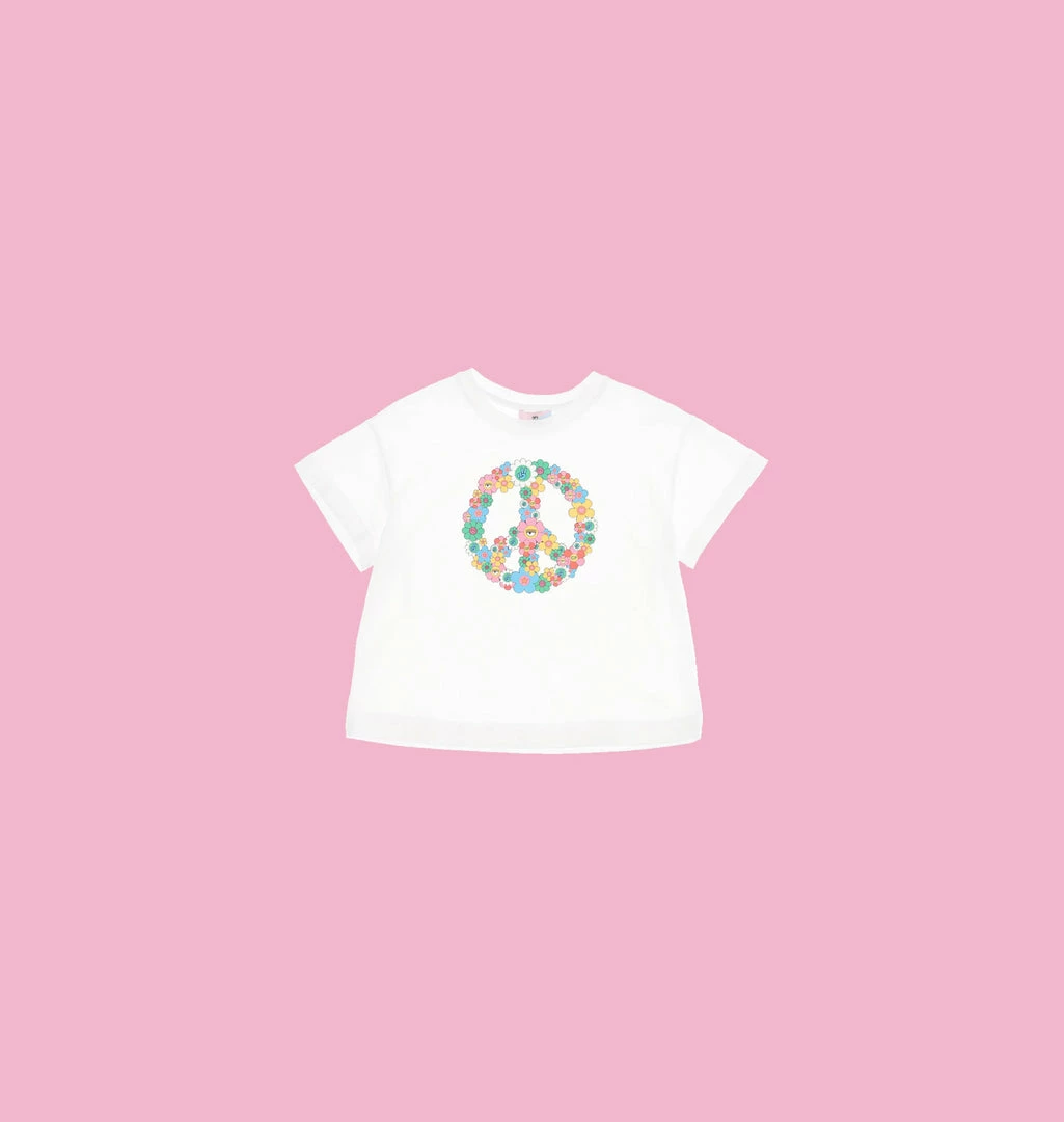 COM Chiara Ferragni KIDSWEAR PEACE CROP TEE