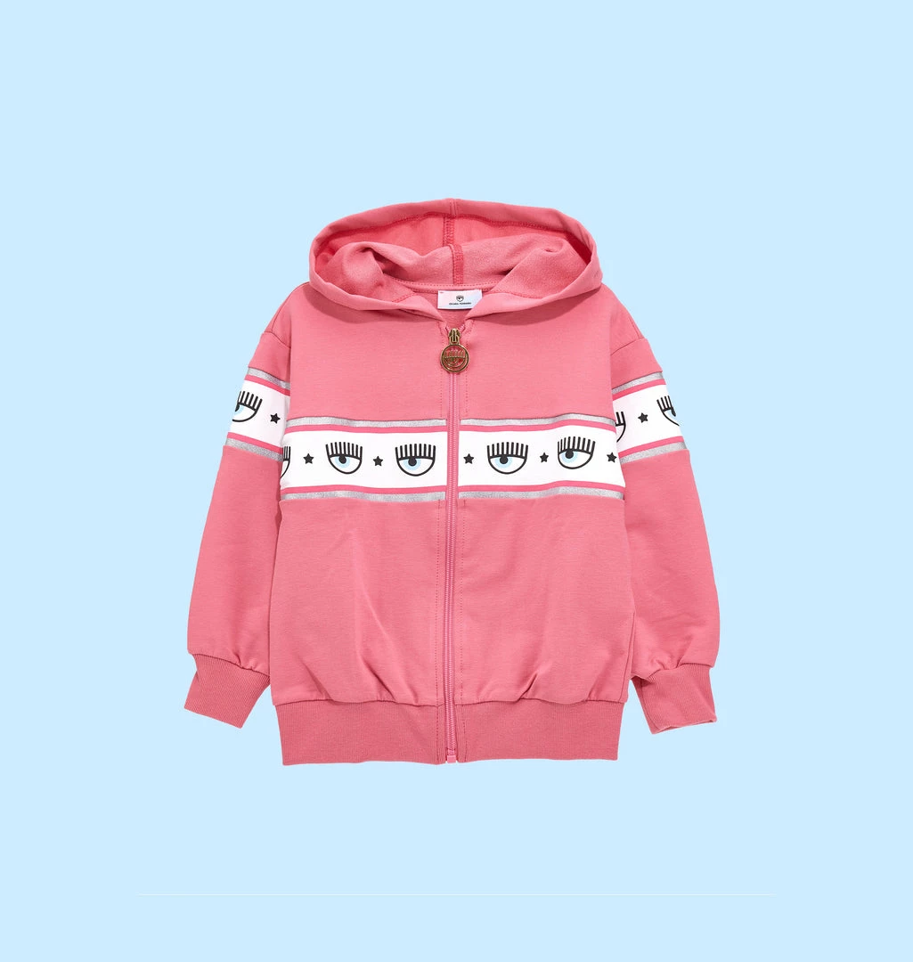 COM Chiara Ferragni MAXI LOGOMANIA HOODIE KIDSWEAR