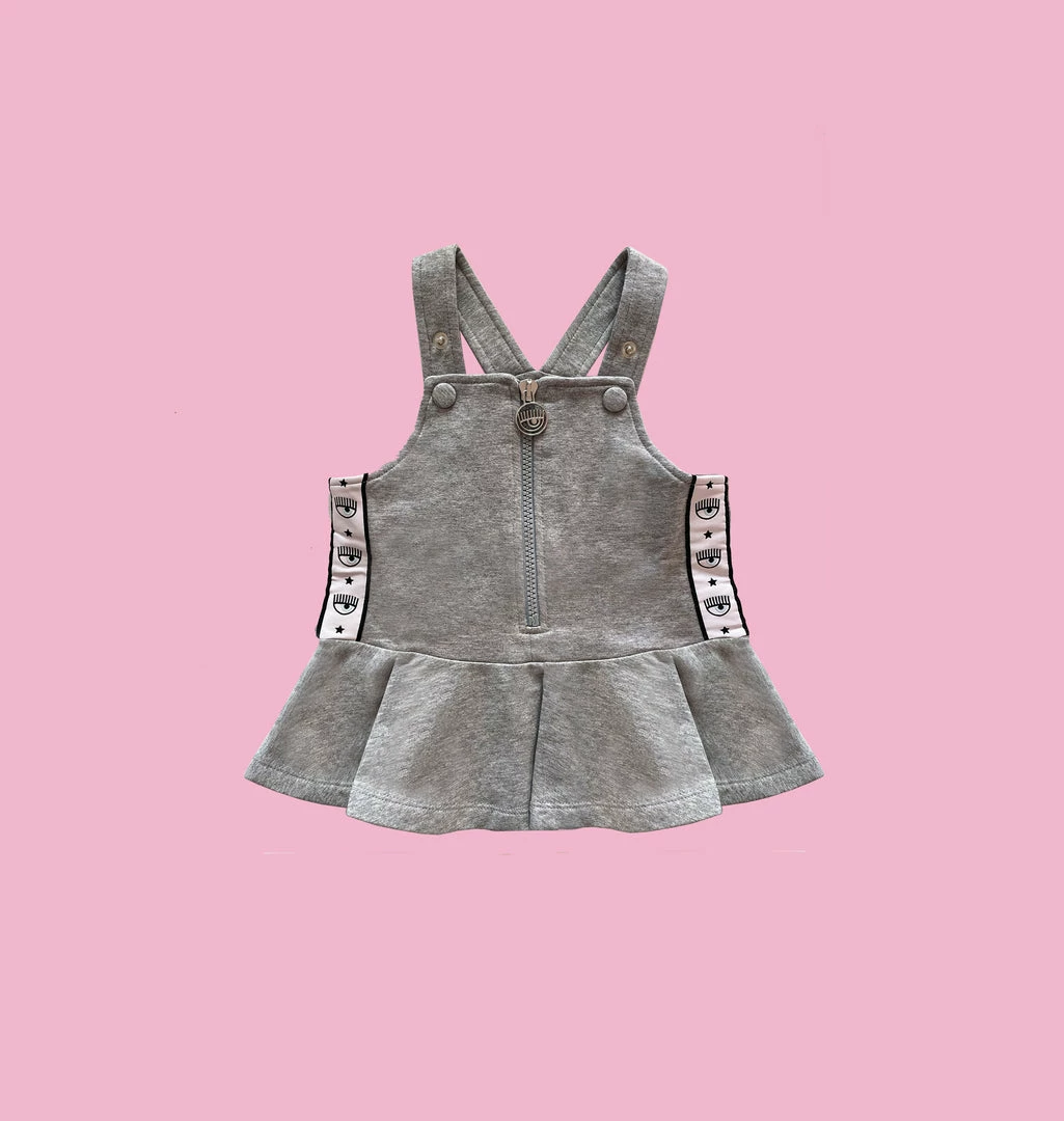 COM Chiara Ferragni Kids 2-10 Years MAXI LOGOMANIA FLOUNCED DRESS