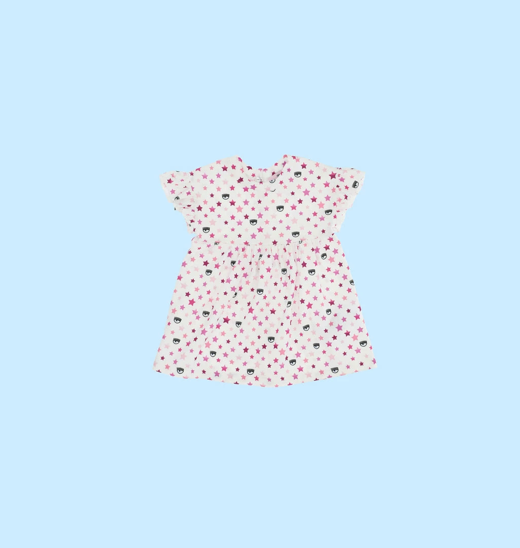 COM Chiara Ferragni EYE STAR RAINBOW MINI DRESS KIDSWEAR