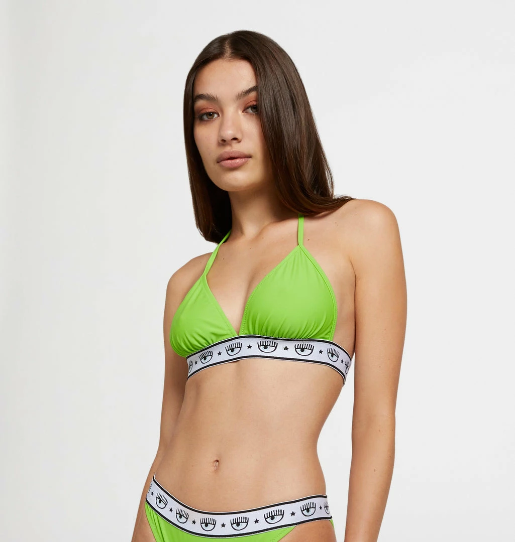 COM Chiara Ferragni Maxi Logomania Bikini Top Swimwear