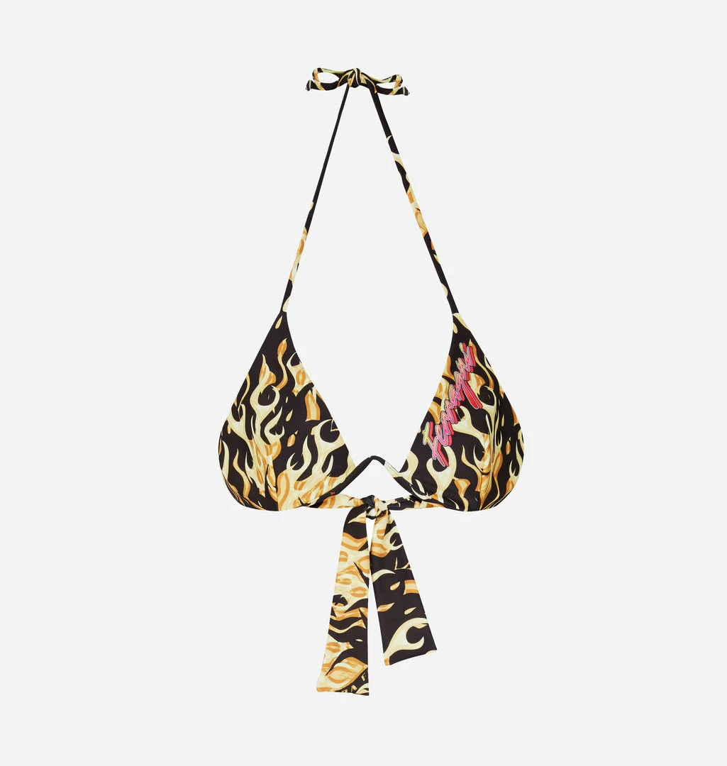 COM Chiara Ferragni Swimwear Racing Bikini Top