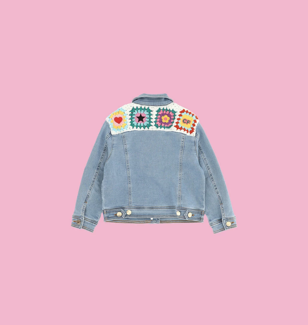 COM Chiara Ferragni KIDSWEAR CROCHET DENIM JACKET