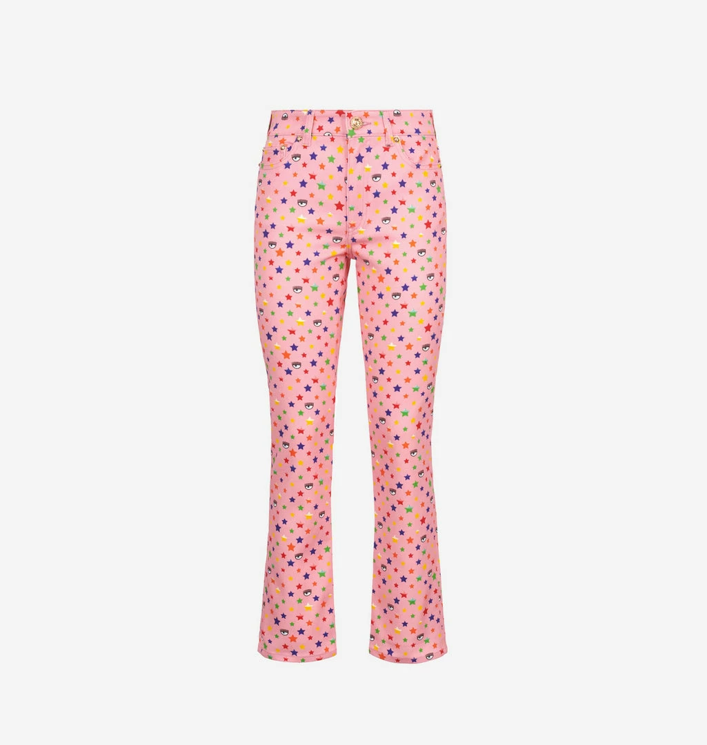 COM Chiara Ferragni MULTICOLOR MINI FLARE JEANS