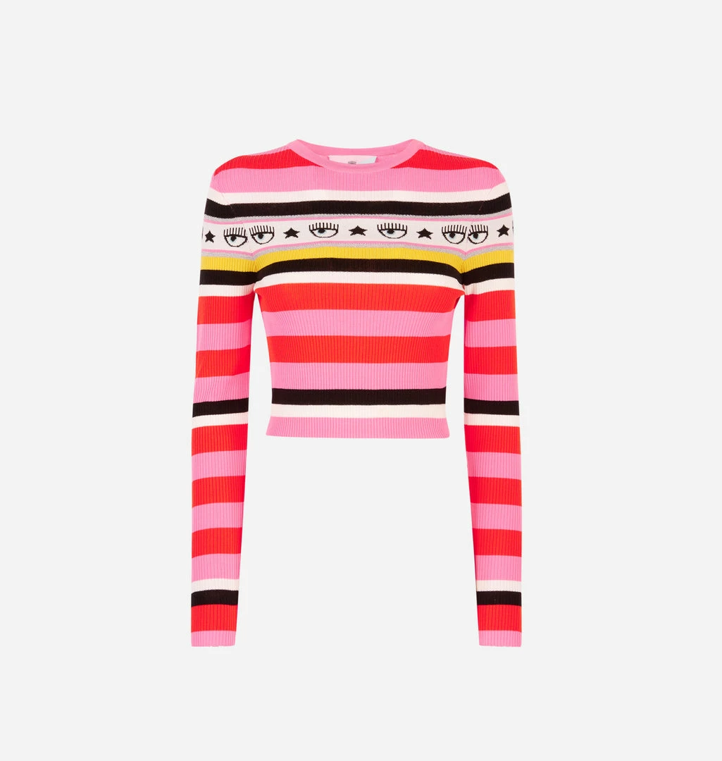 COM Chiara Ferragni NEW IN KNITTED LOGOMANIA TOP