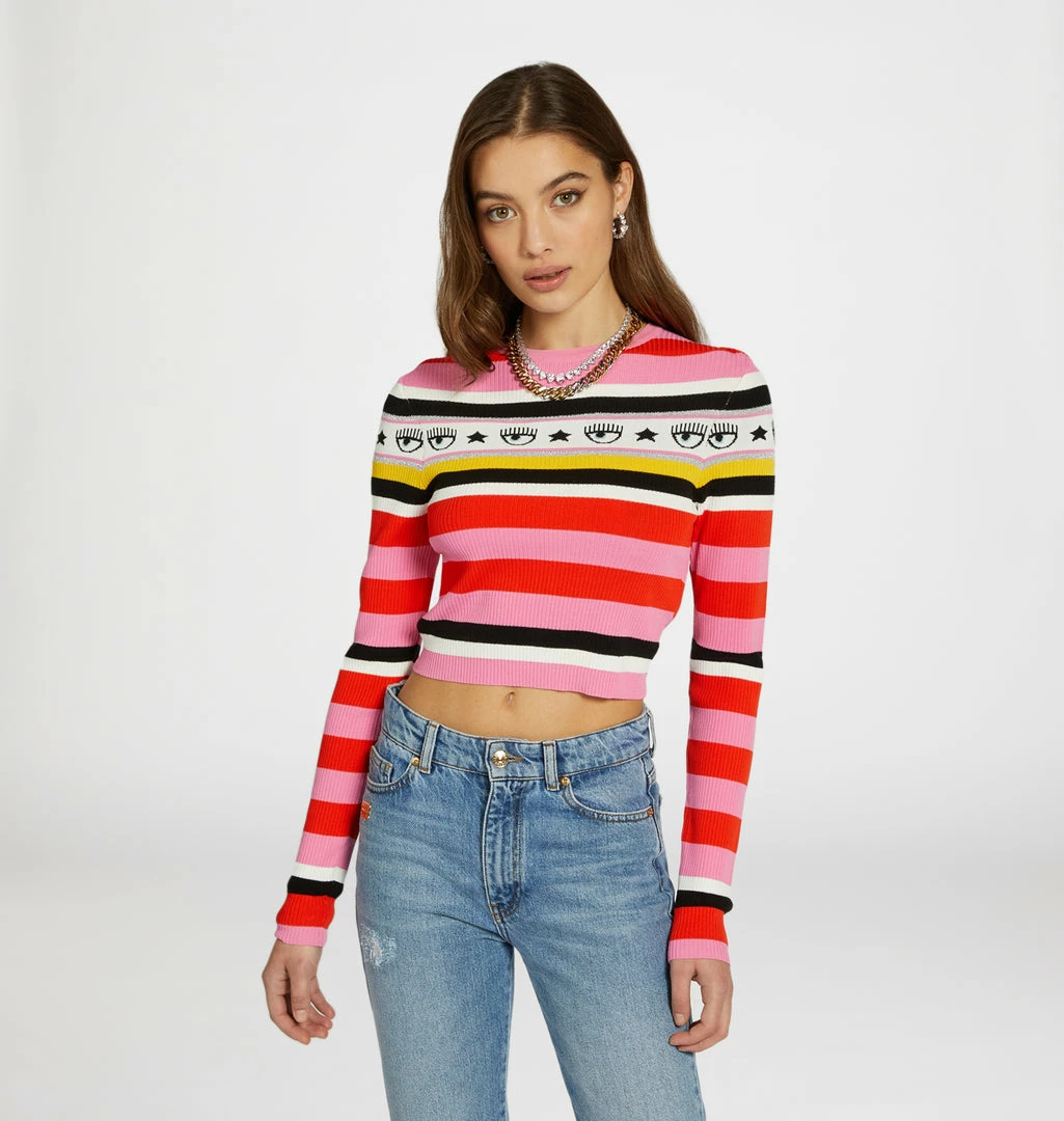 COM Chiara Ferragni NEW IN KNITTED LOGOMANIA TOP