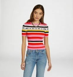 COM Chiara Ferragni NEW IN KNITTED LOGOMANIA T-SHIRT