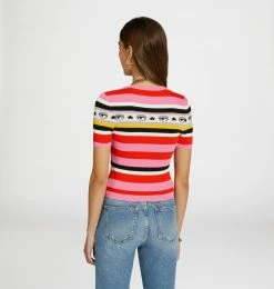 COM Chiara Ferragni NEW IN KNITTED LOGOMANIA T-SHIRT