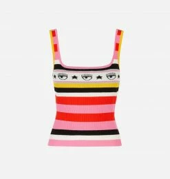 COM Chiara Ferragni KNITTED LOGOMANIA TANKTOP NEW IN