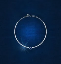 COM Chiara Ferragni Blue First Love Tennis Necklace