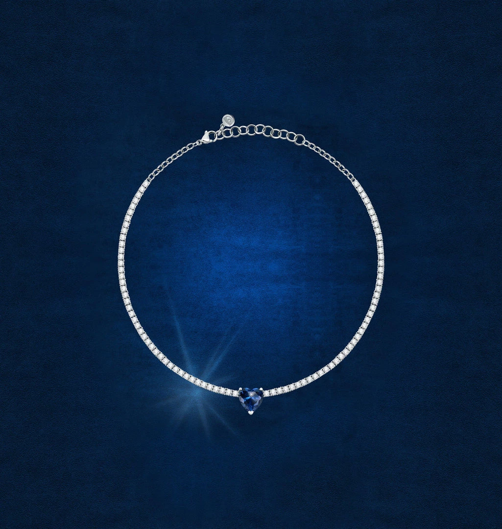 COM Chiara Ferragni Blue First Love Tennis Necklace