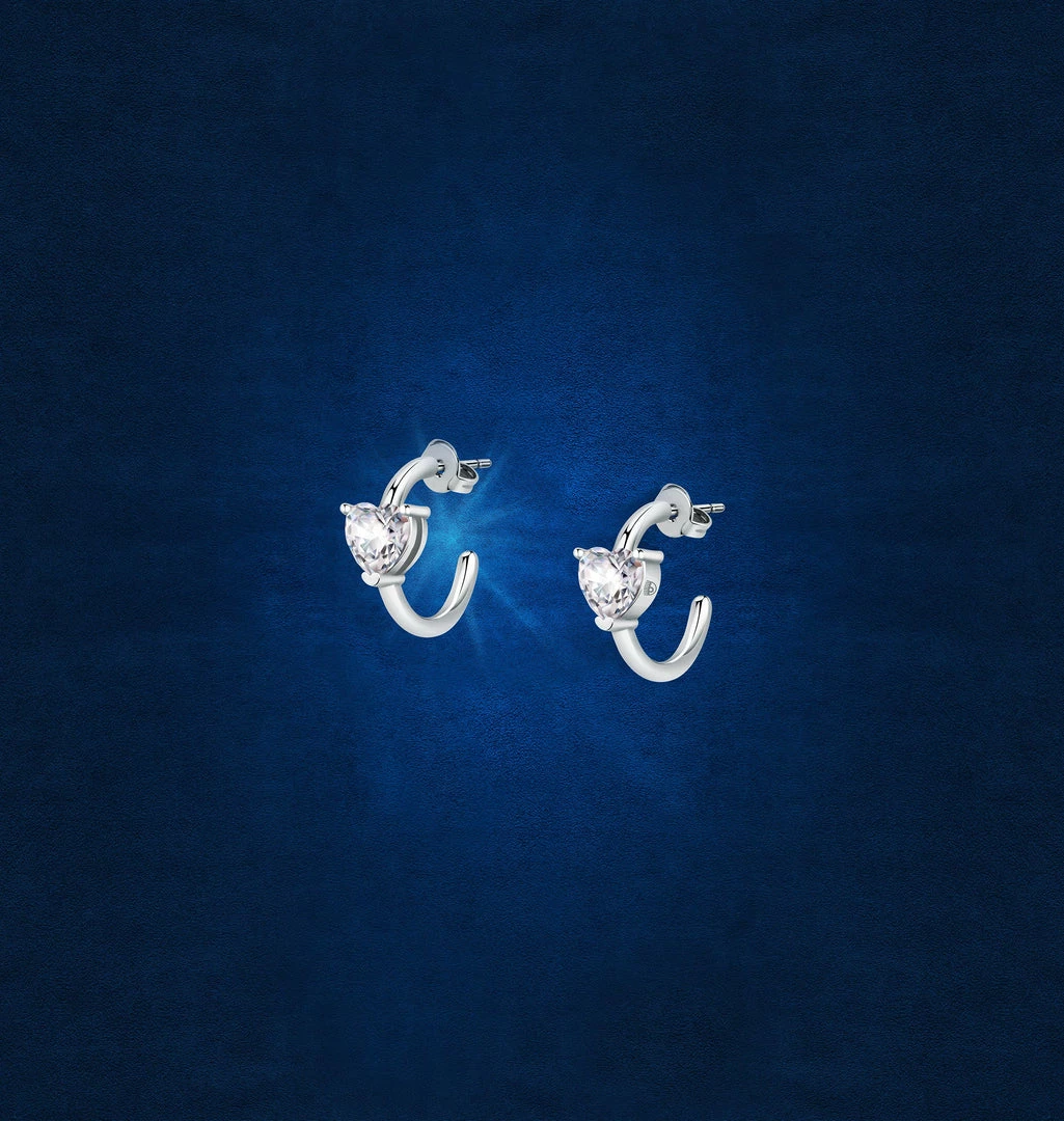 COM Chiara Ferragni Silver First Love Earrings JEWELS AND WATCHES