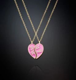 COM Chiara Ferragni JEWELS AND WATCHES PAIR OF NECKLACES WITH PINK HALF HEART PENDANTS
