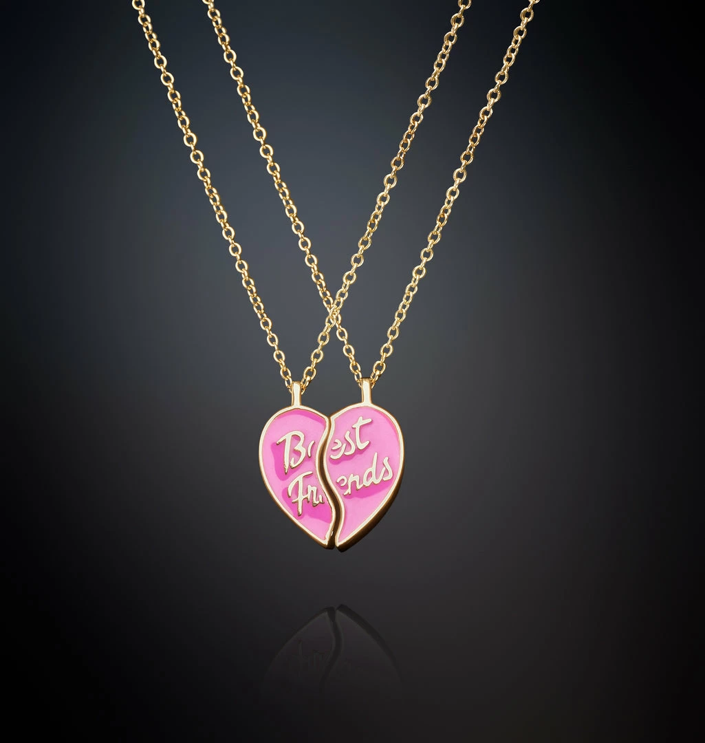 COM Chiara Ferragni JEWELS AND WATCHES PAIR OF NECKLACES WITH PINK HALF HEART PENDANTS