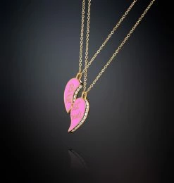 COM Chiara Ferragni JEWELS AND WATCHES PAIR OF NECKLACES WITH PINK HALF HEART PENDANTS