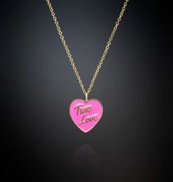 COM Chiara Ferragni NECKLACE WITH PINK HEART PENDANT TRUE LOVE JEWELS AND WATCHES