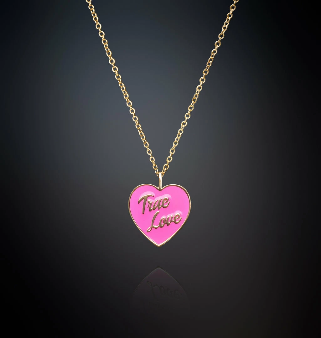 COM Chiara Ferragni NECKLACE WITH PINK HEART PENDANT TRUE LOVE JEWELS AND WATCHES