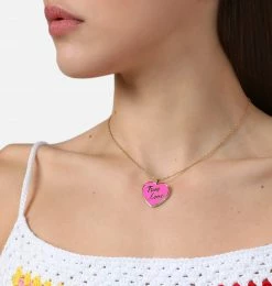 COM Chiara Ferragni NECKLACE WITH PINK HEART PENDANT TRUE LOVE JEWELS AND WATCHES