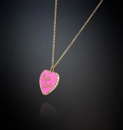 COM Chiara Ferragni NECKLACE WITH PINK HEART PENDANT TRUE LOVE JEWELS AND WATCHES
