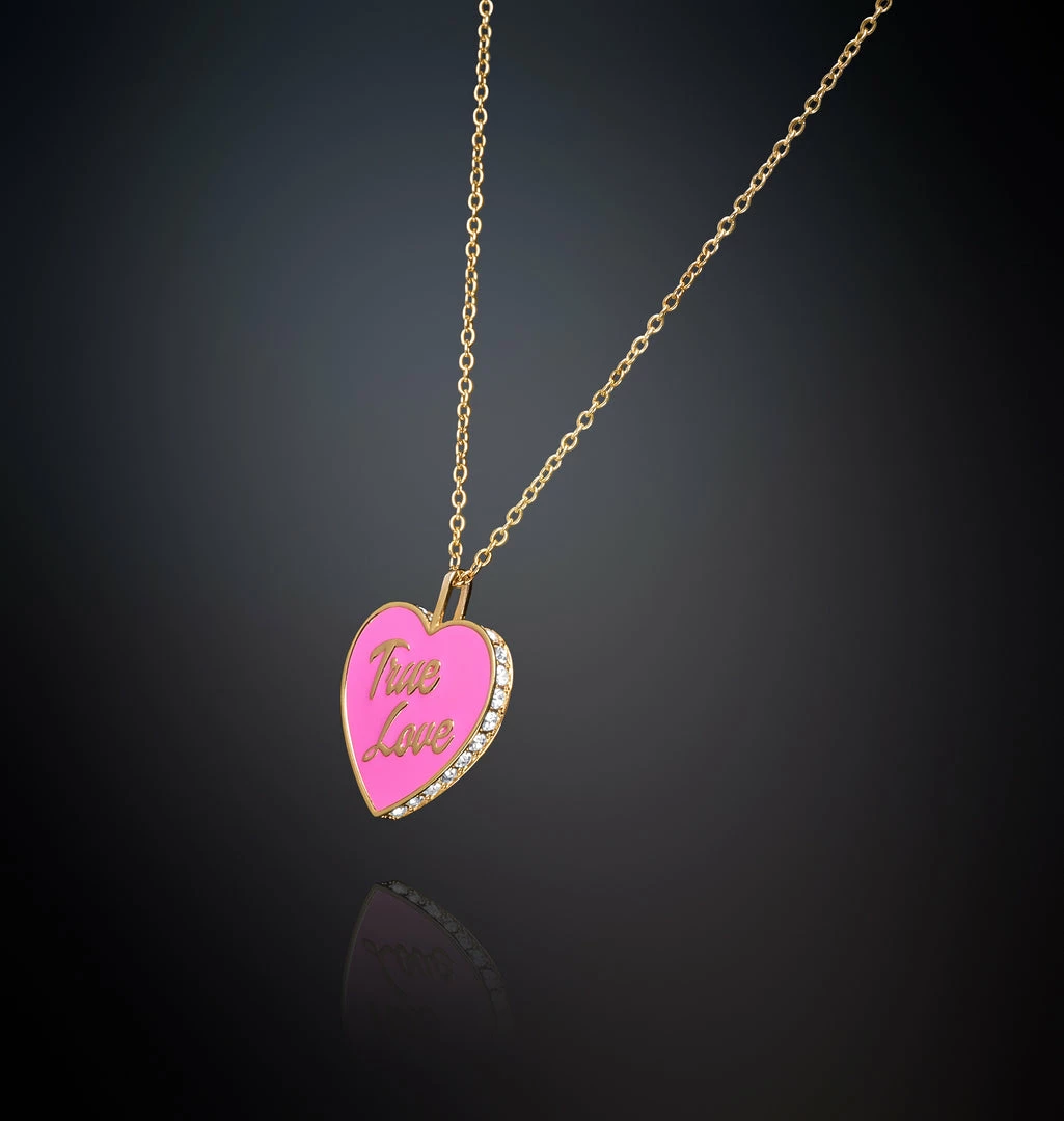 COM Chiara Ferragni NECKLACE WITH PINK HEART PENDANT TRUE LOVE JEWELS AND WATCHES