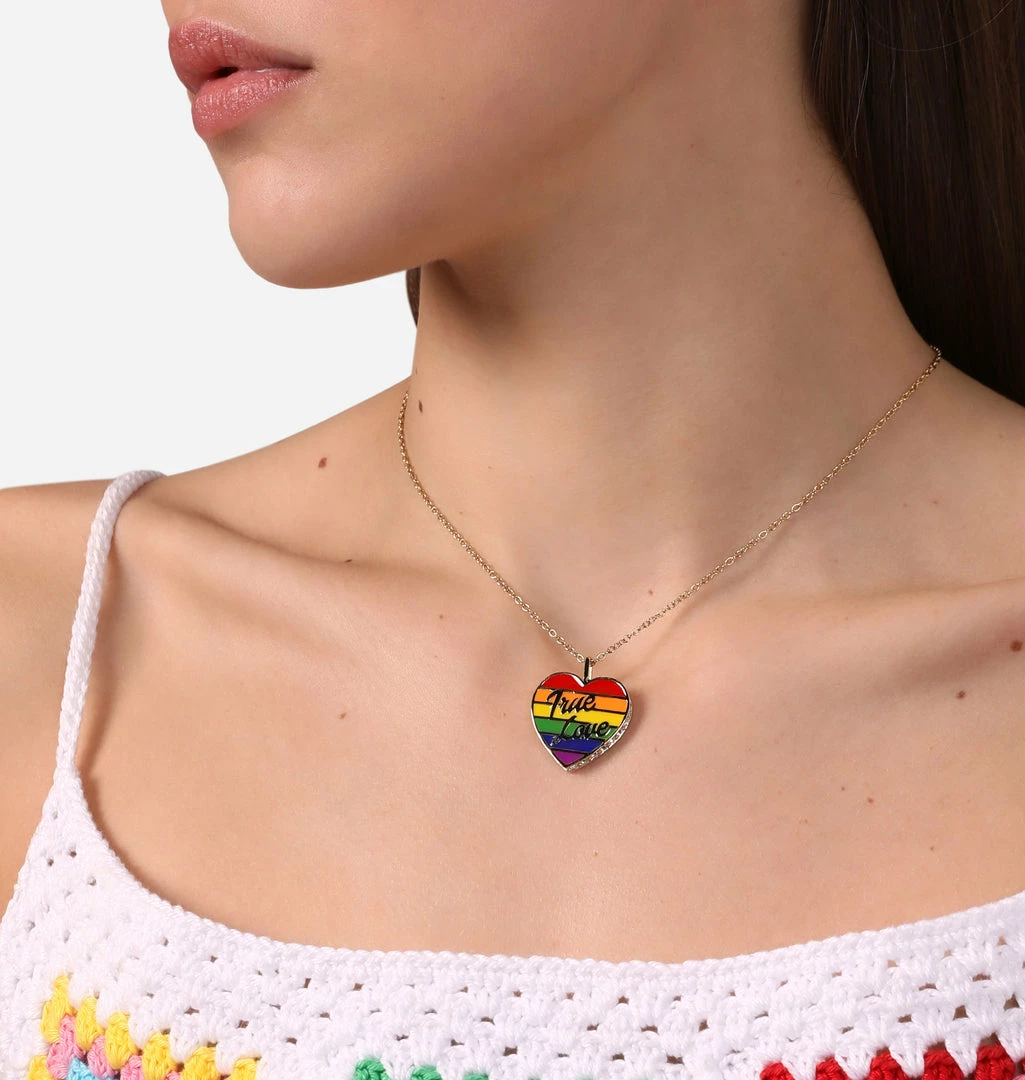 COM Chiara Ferragni JEWELS AND WATCHES NECKLACE WITH RAINBOW HEART PENDANT TRUE LOVE