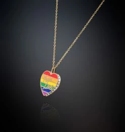 COM Chiara Ferragni JEWELS AND WATCHES NECKLACE WITH RAINBOW HEART PENDANT TRUE LOVE