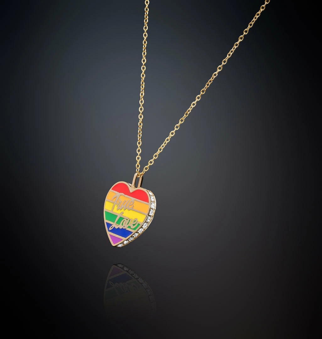 COM Chiara Ferragni JEWELS AND WATCHES NECKLACE WITH RAINBOW HEART PENDANT TRUE LOVE