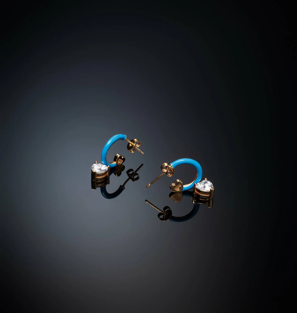 COM Chiara Ferragni JEWELS AND WATCHES LOVE PARADE HOOPS EARRING WITH PENDANT