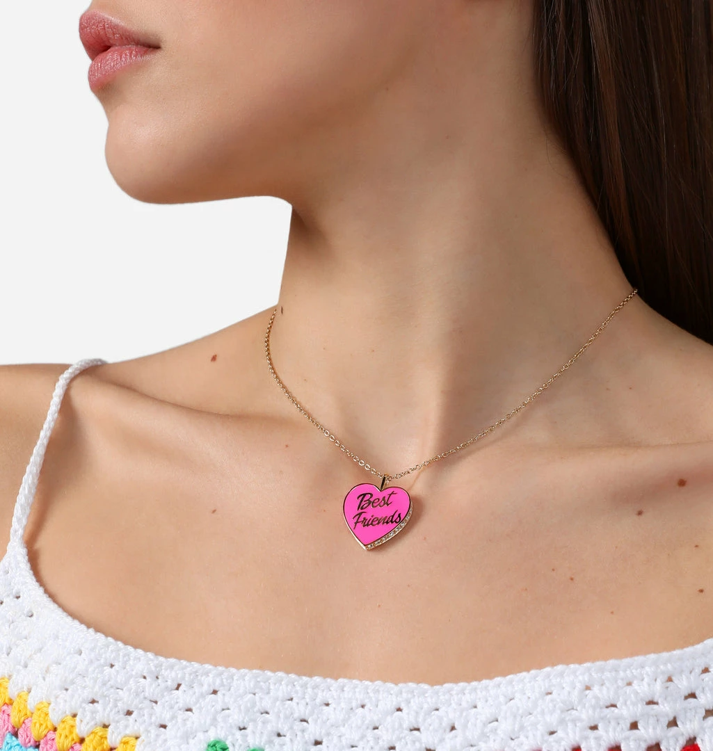 COM Chiara Ferragni NECKLACE WITH PINK HEART PENDANT BEST FRIENDS JEWELS AND WATCHES