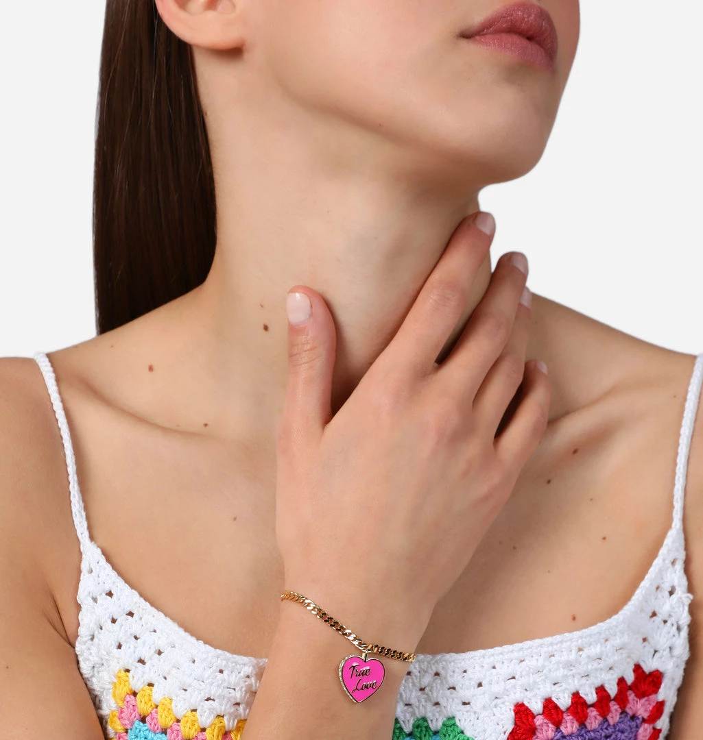 COM Chiara Ferragni TRUE LOVE BRACELET WITH PINK PENDANT